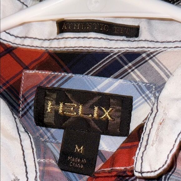 🌹Helix Men's Red and Blue Plaid Shirt - Picture 4 of 4